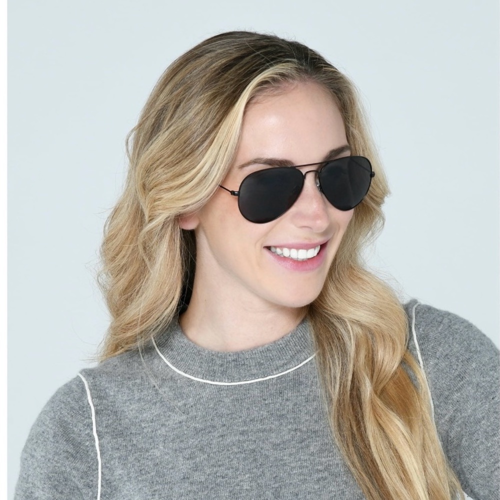 Sunsentials by Foster Grant Women's Aviator Sunglasses, Black